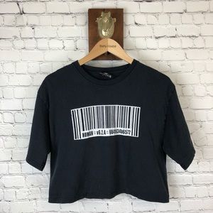 Cropped Black Human Barcode T-Shirt